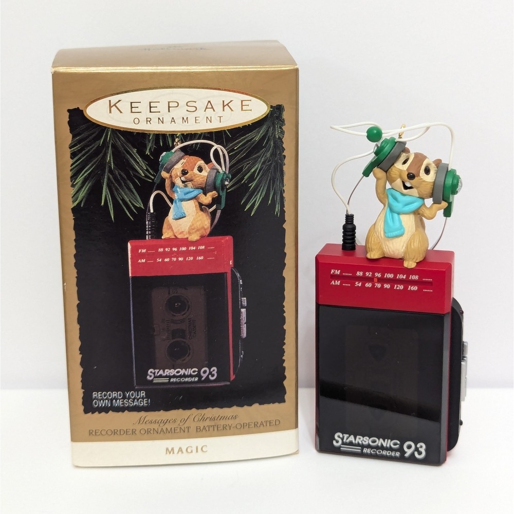 Hallmark 1993 Starsonic Voice Recorder Cassette Walkman Christmas Ornament